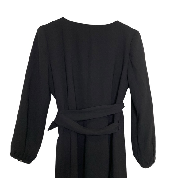 J. CREW Wrap Dress in 365 Crepe Black Tie At Waist Size 6 - Picture 7 of 16